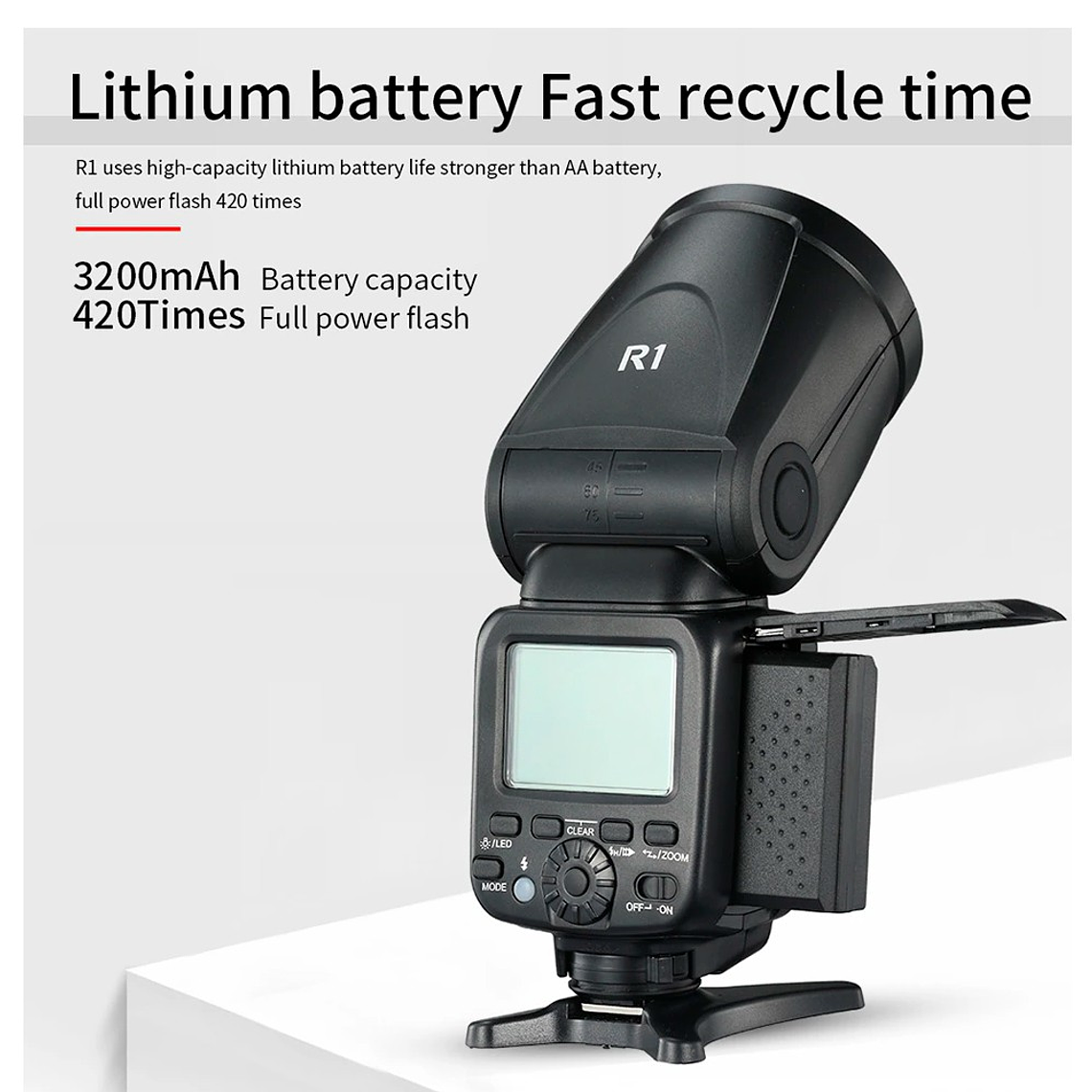 Triopo R1 Flash Cabeza Redonda, TTL, 2.4G, Para Canon Y Nikon 10