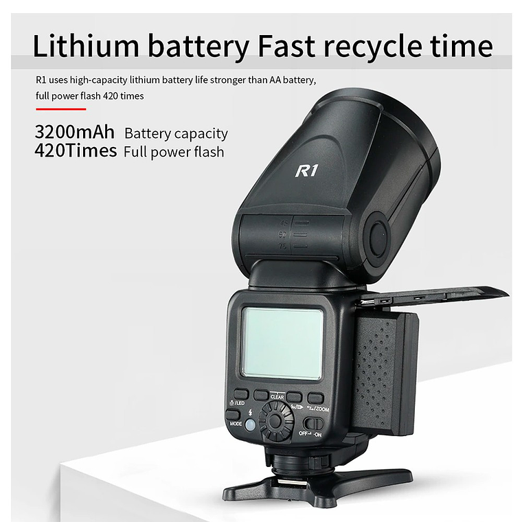 Triopo R1 Flash Cabeza Redonda, TTL, 2.4G, Para Canon Y Nikon 10