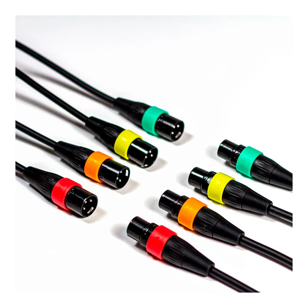 Zoom XLR-4c/CP Pack de 4 Cables Micrófono Con Anillos de Colores 1