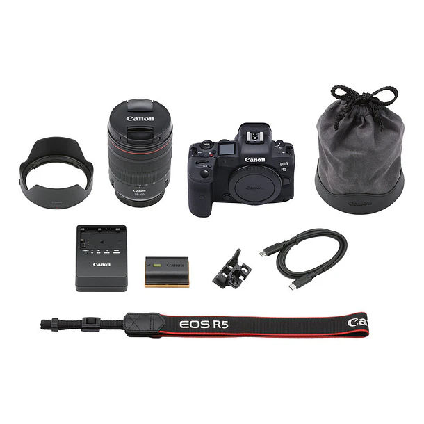 Canon EOS R5 con lente de 24-105 mm f / 4L Cámara digital sin espejo 7