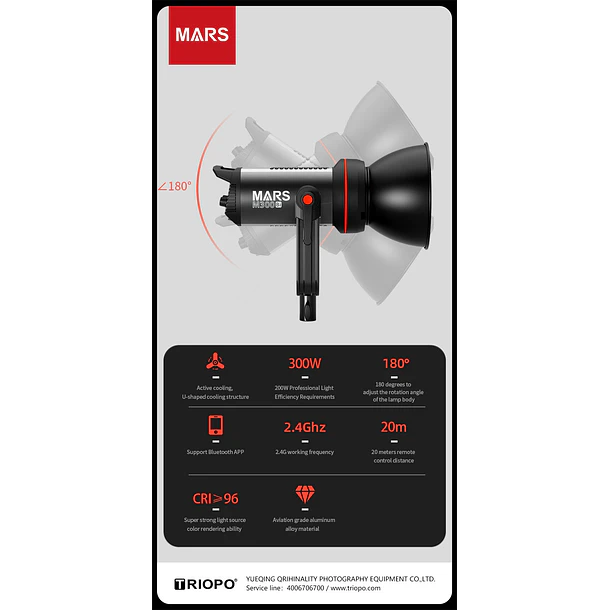 Triopo M300Bi Mars Cañon Led 300W Muy Silencioso 8