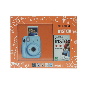 DISCONTINUADA - DICIEMBRE 2024 - FUJIFILM KIT INSTAX KIT MINI 11 SKY BLUE CAMARA + PELICULA PARA FOTOS 10 - DISCONTINUADA