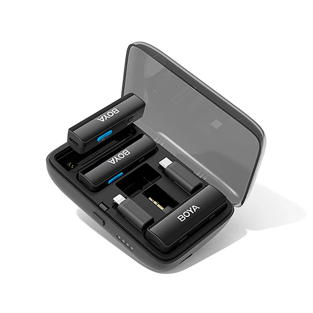BOYA BOYALINK Sistema de micrófono inalámbrico doble con diseño todo-en-uno 21
