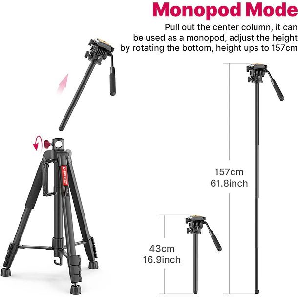 Ulanzi U-Select VT-02 Trípode Para Fotografía y Video 90 Grados 9