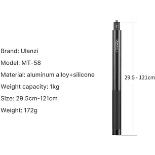 Ulanzi MT-58 Barra Para Flashes, Cámaras 360 o de Acción 120 cms
