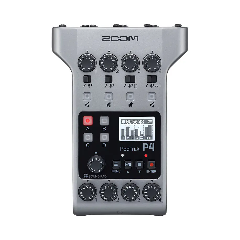 Zoom PodTrak P4 Grabador de podcasts multipista portátil 1
