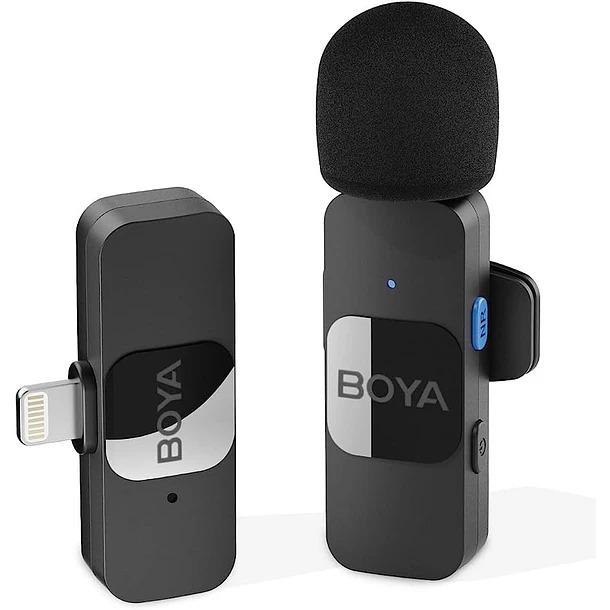 Boya BY-V1 Micrófono Inalámbrico Ultra Compacto y Portable 2.4GHz Conector Lightning 1