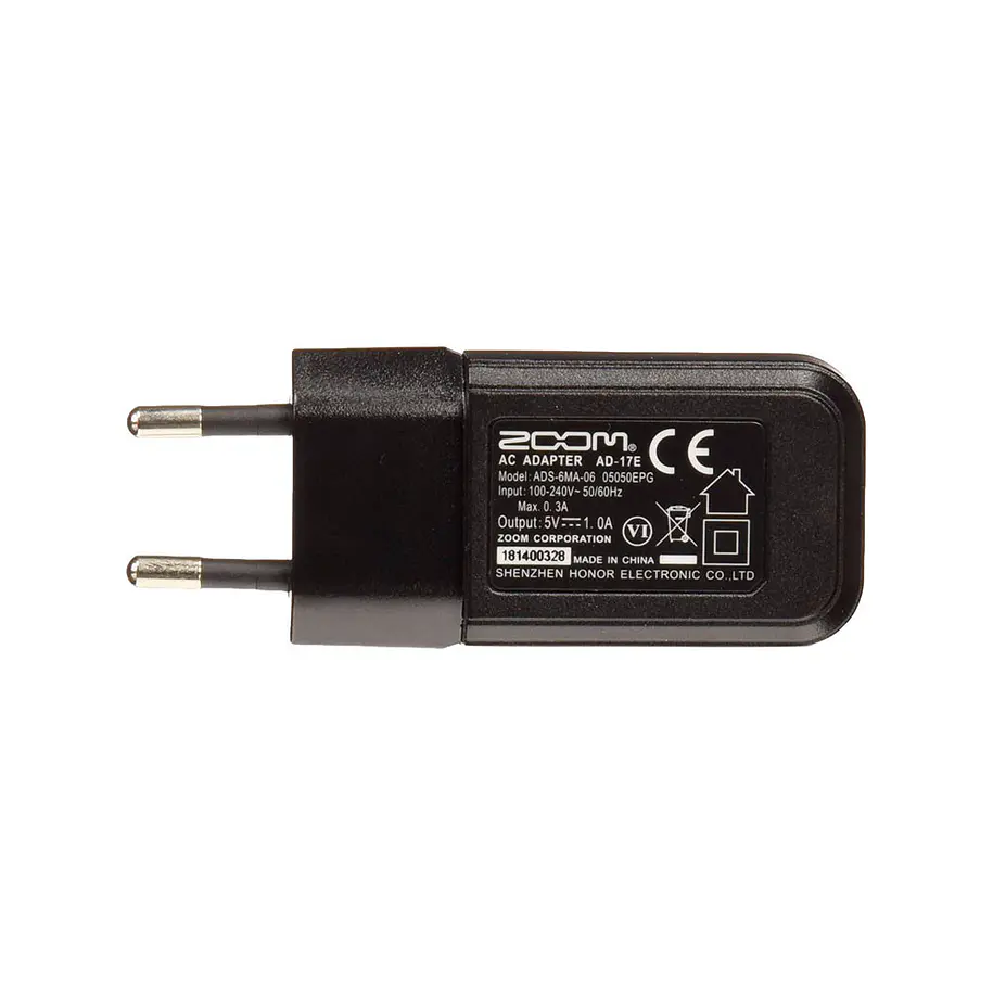 Zoom AD-17E Adaptador de Corriente Para F1, H1n, H2n, H5, H6, H8, R8, Q8, U-22, U-24 y U-44 2