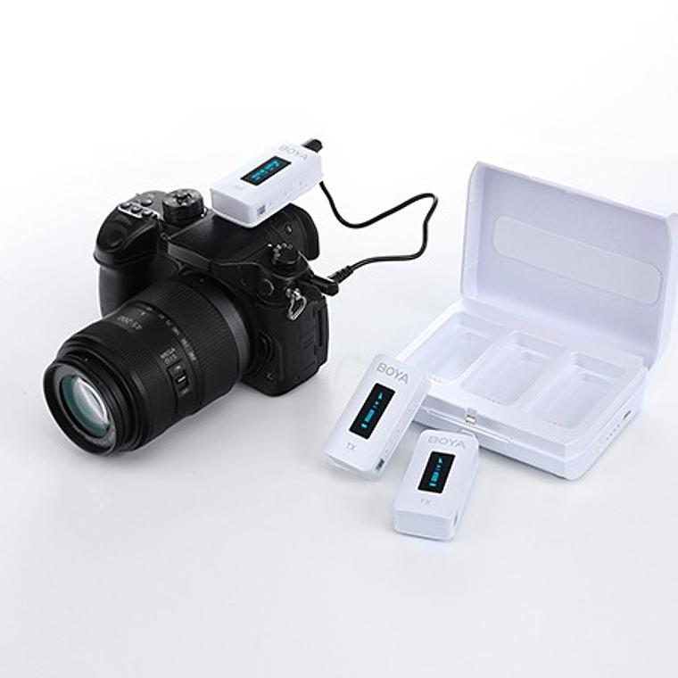 Boya BY-XM6-K2W Micrófono Inalámbrico Doble  Compacto de 2.4GHz COLOR WHITE 5