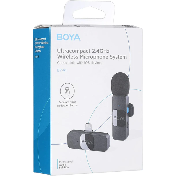 Boya BY-V1 Micrófono Inalámbrico Ultra Compacto y Portable 2.4GHz Conector Lightning 2