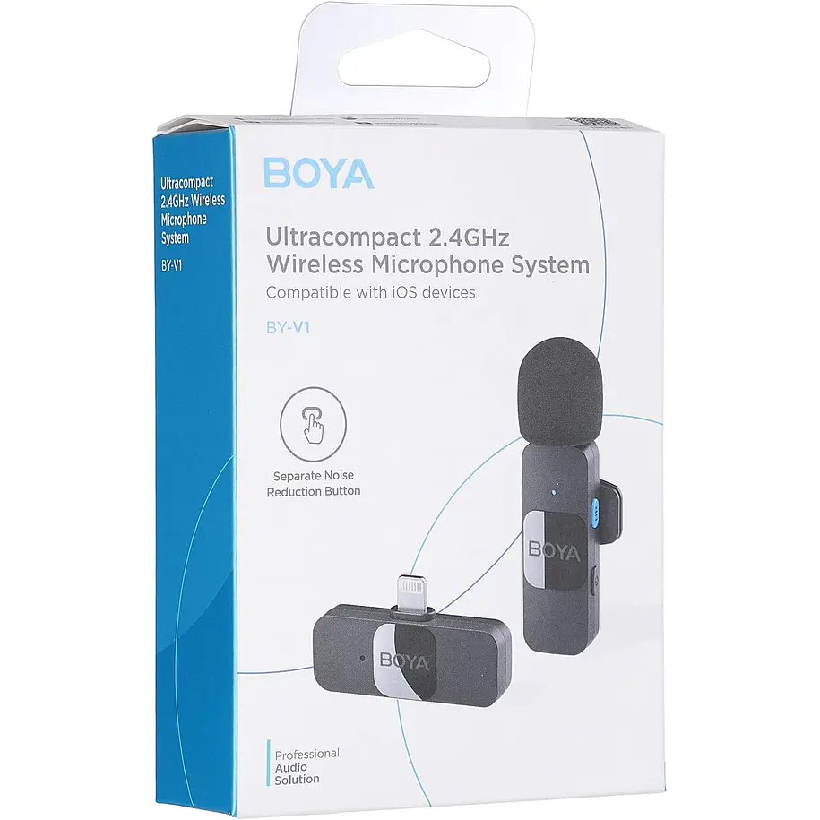 Boya BY-V1 Micrófono Inalámbrico Ultra Compacto y Portable 2.4GHz Conector Lightning 2