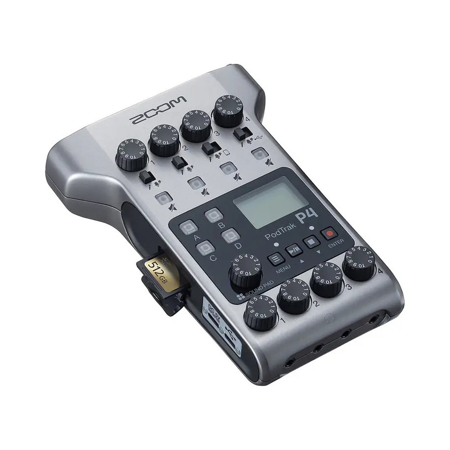 Zoom PodTrak P4 Grabador de podcasts multipista portátil 9
