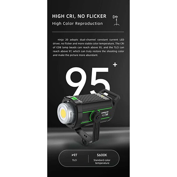 Viltrox Weeylite Ninja 20 Cañon Led 5.600K Montura Bowens 15