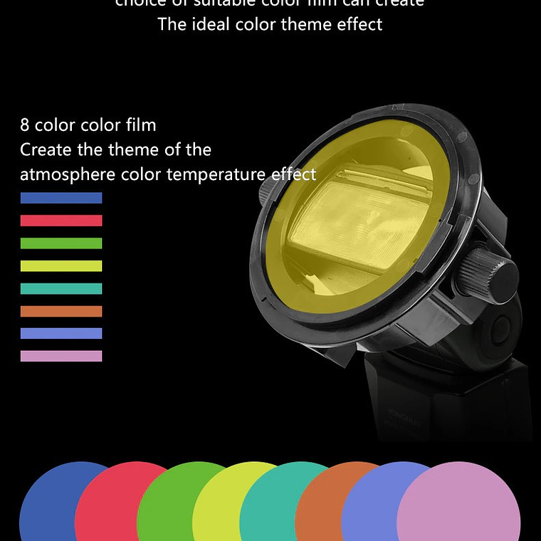 Lynca D15 Set de Accesorios Para Flash, Gran Difusor Silicona, Filtros Colores y Grid 7