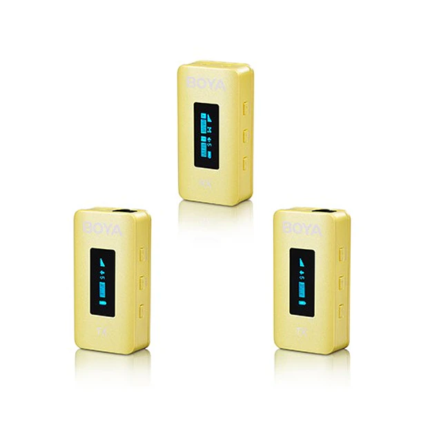 Boya BY-XM6-K2Y Micrófono Inalámbrico Doble  Compacto de 2.4GHz COLOR YELLOW 3