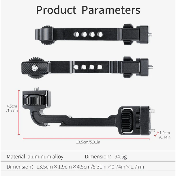 Uurig DH11 Barra de Extensión Para Dji Ronin S Permite Montar Luces, monitores y Micrófonos 1