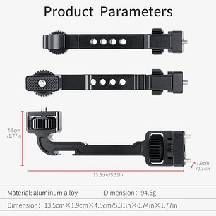 Uurig DH11 Barra de Extensión Para Dji Ronin S Permite Montar Luces, monitores y Micrófonos