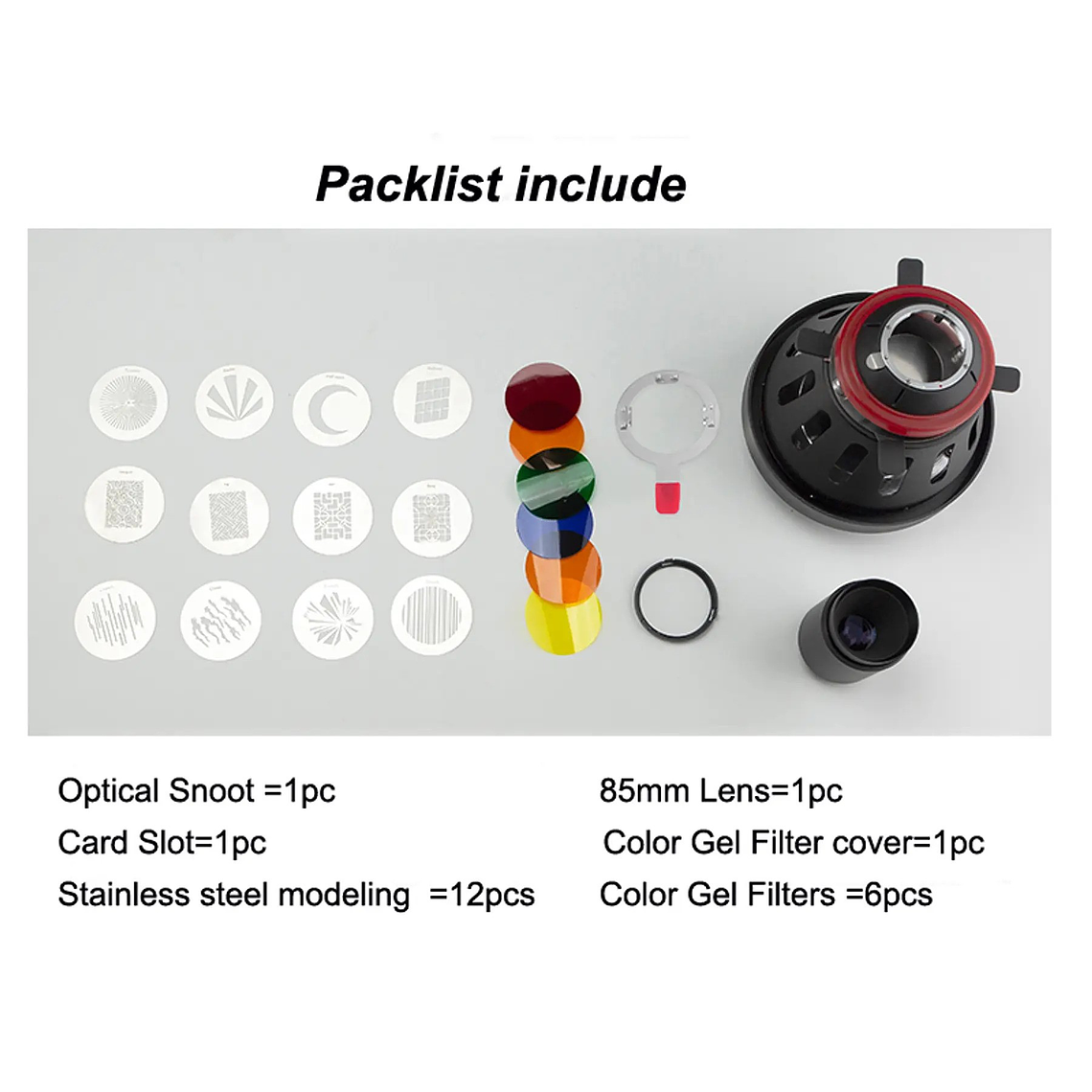 NiceFoto SN-29 PRO Snoot Óptico Montura Bowens Compatible Lentes Canon 8