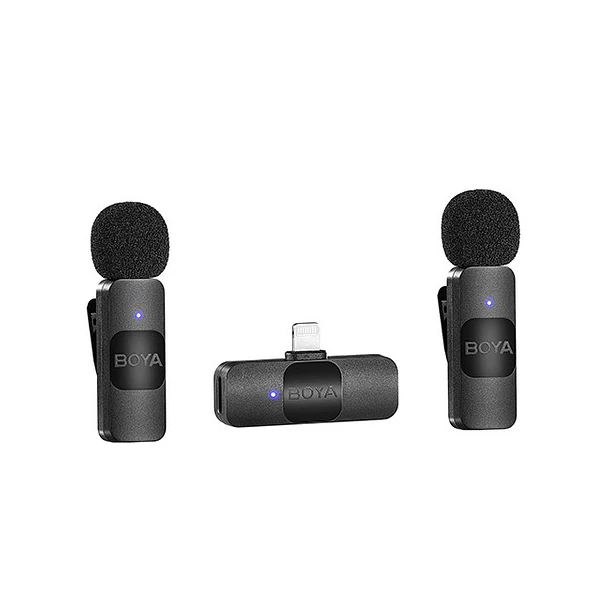 Boya BY-V2 Micrófono Inalámbrico Doble Ultra Compacto y Portable 2.4GHz Conector Lightning 4