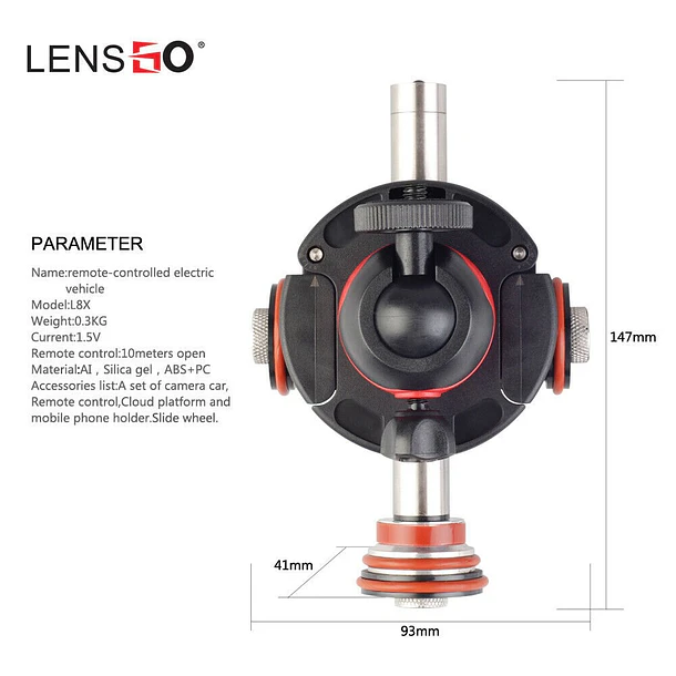 Lensgo L8x Dolly Slider a Control Remoto 6