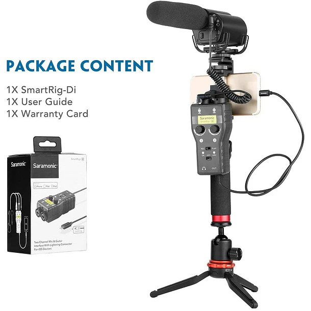 Saramonic Interfaz De 2 Canales, I-Xlr, 6,3 Mm., Trs Con Conector Lightning 2