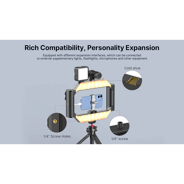 Ulanzi U-Rig Light Soporte Para Teléfonos y Cámaras Mirrorless Con Luz Led 5