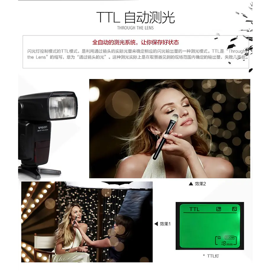 Triopo TR-988 Flash Para Canon y Nikon Alta Velocidad 1/8000 HSS E-TTL I-TTL GN58 10