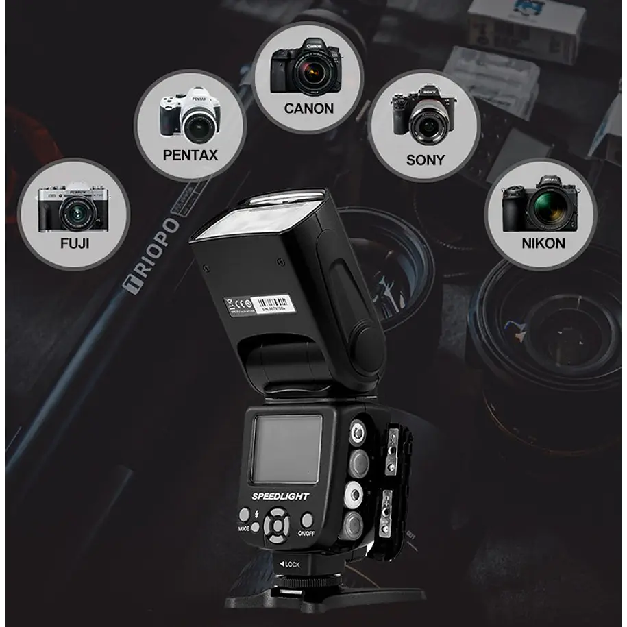 Triopo TR-950 Flash Montura Universal de Contacto Central 8