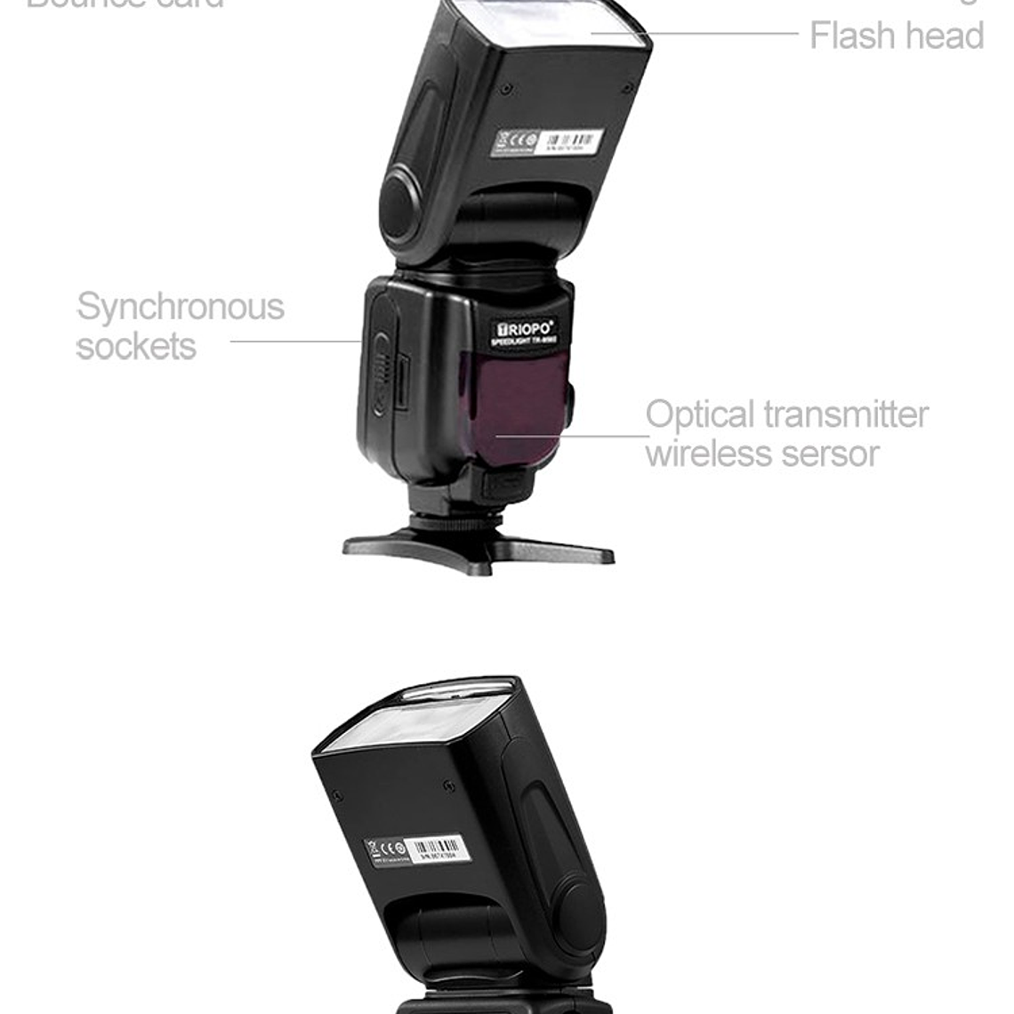 Triopo TR-950 Flash Montura Universal de Contacto Central 9