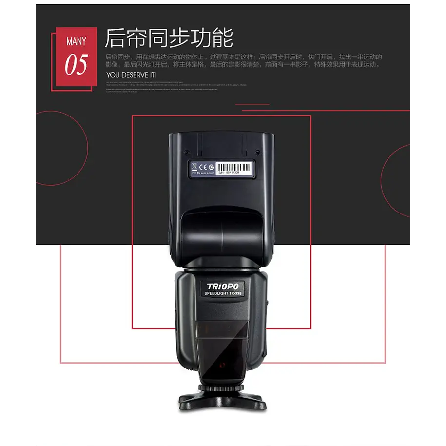 Triopo TR-988 Flash Para Canon y Nikon Alta Velocidad 1/8000 HSS E-TTL I-TTL GN58 14