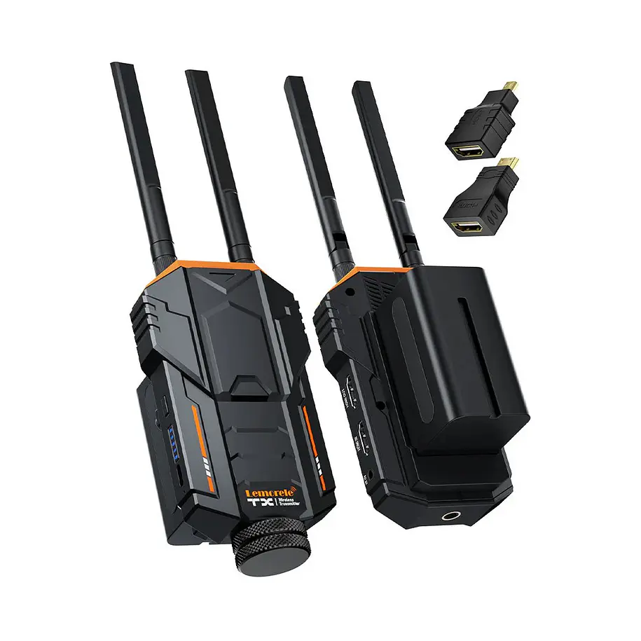 Lemorele R100 PLUS Kit Receptor y  Transmisor Video Inalámbrico 200 Metros Con Baterías 1