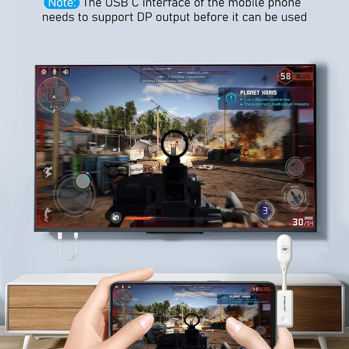 Lemorele P10 Transmisor de Video Inalámbrico Simple Desde USB-C a HDMI 6