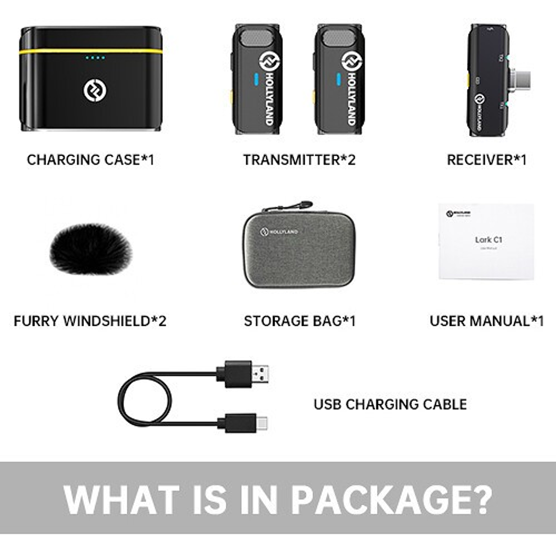 Hollyland Lark C1 Duo Android Sistema de Micrófono Lavalier Inalámbrico (USB - C) 4