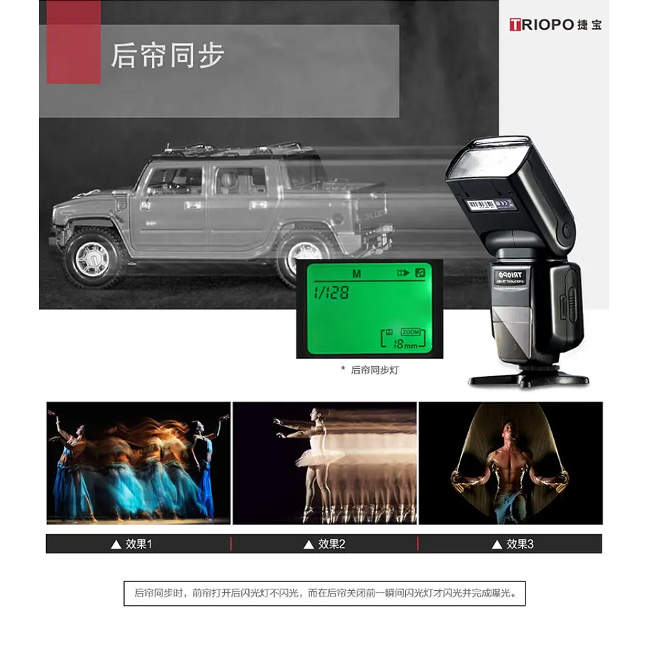 Triopo TR-988 Flash Para Canon y Nikon Alta Velocidad 1/8000 HSS E-TTL I-TTL GN58 15