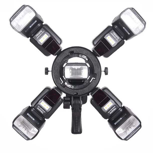 Triopo TR-05 Adaptador con montura Bowens para flash speedlight o de cámara que permite montar hasta 5 flash al mismo tiempo. 6