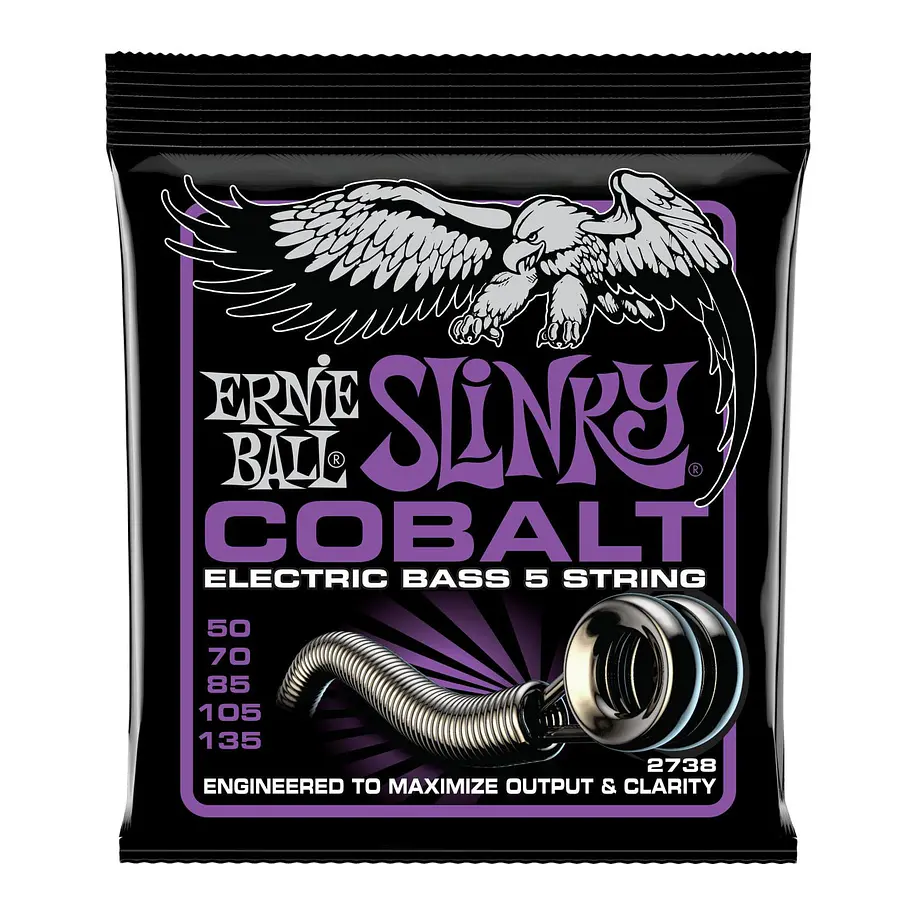 Ernie Ball P02738 Cuerdas Bajo Electrico Power Slinky Cobalt 5-String 50-135 Ernie Ball 1