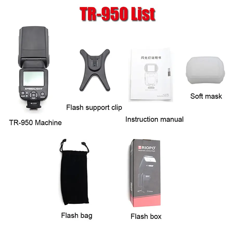 Triopo TR-950 Flash Montura Universal de Contacto Central 13
