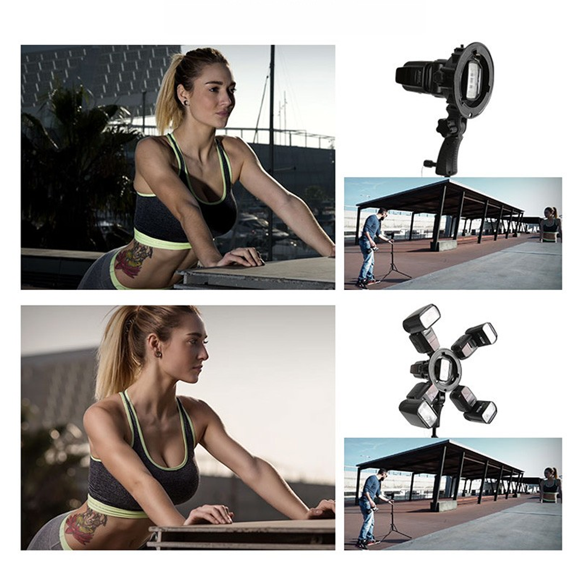 Triopo TR-05 Adaptador con montura Bowens para flash speedlight o de cámara que permite montar hasta 5 flash al mismo tiempo. 9