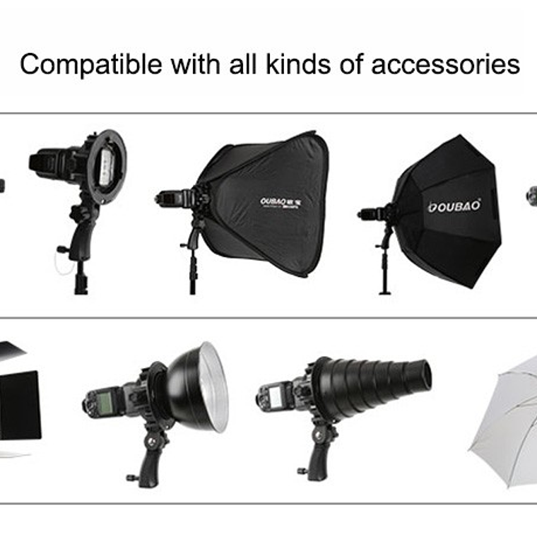 Triopo TR-05 Adaptador con montura Bowens para flash speedlight o de cámara que permite montar hasta 5 flash al mismo tiempo. 10