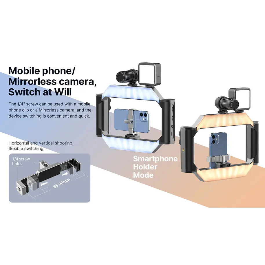 Ulanzi U-Rig Light Soporte Para Teléfonos y Cámaras Mirrorless Con Luz Led 22
