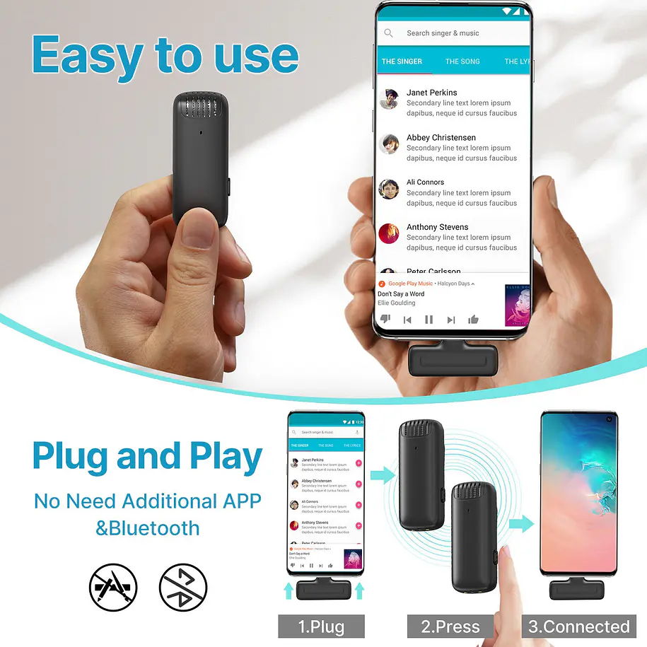 Ulanzi J12 USB-C Micrófono Doble Inalámbrico 13