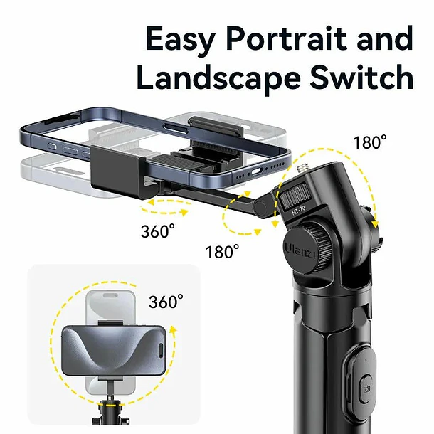 Ulanzi MT-70 Trípode y Barra Selfie Con Control Remoto Bluetooth 3
