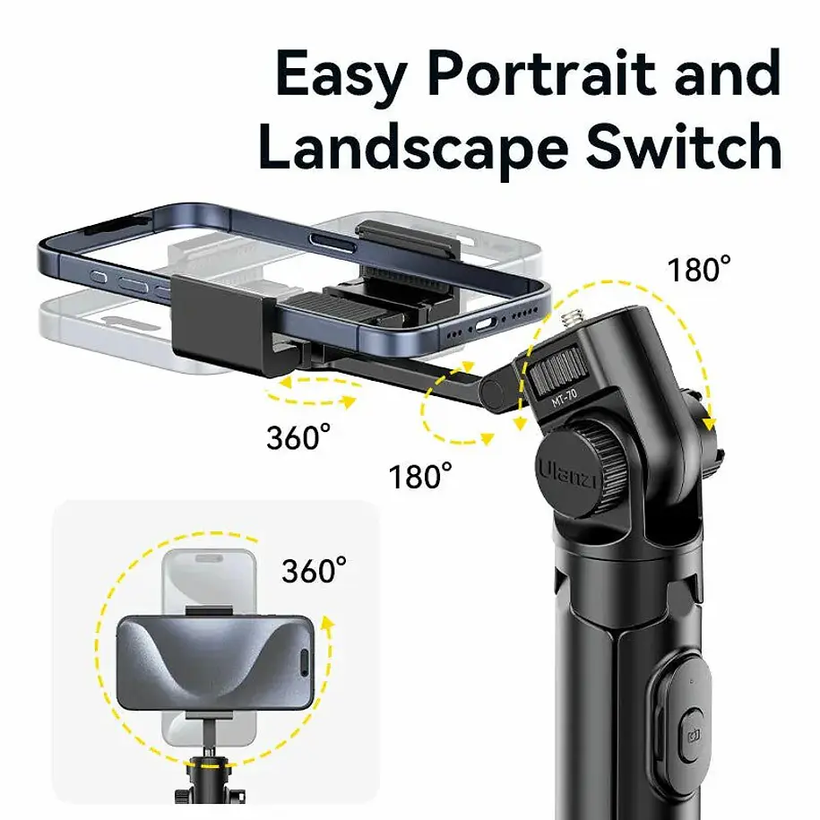 Ulanzi MT-70 Trípode y Barra Selfie Con Control Remoto Bluetooth 3