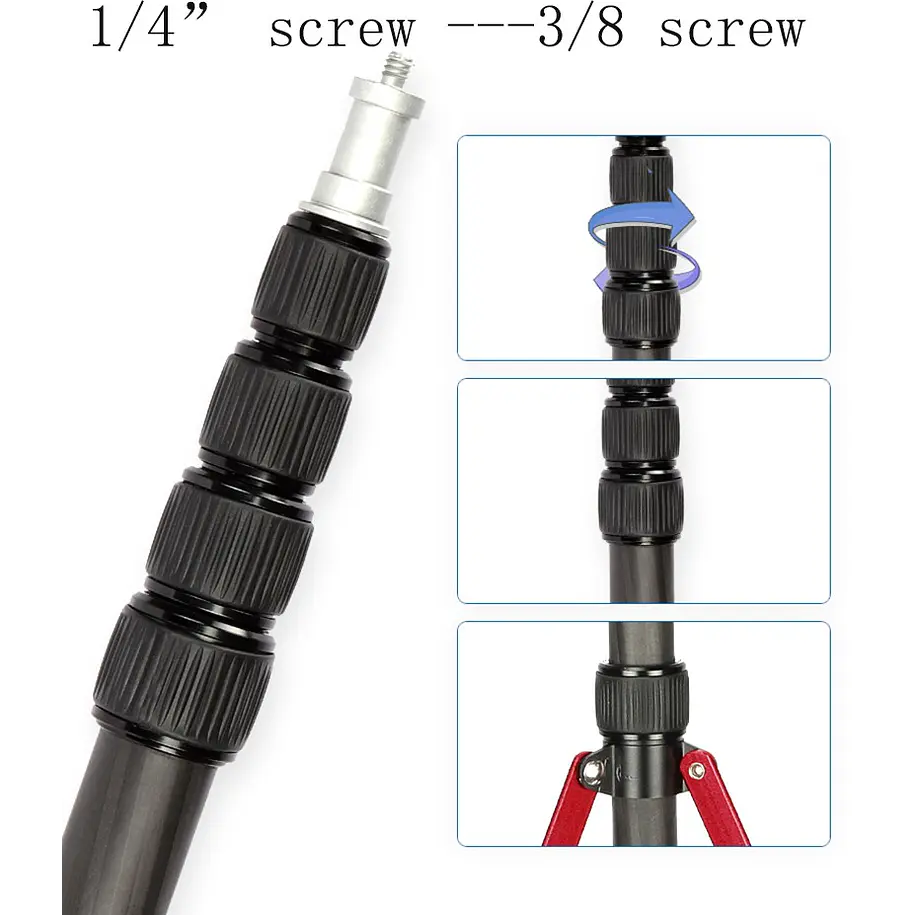 Triopo LS-255 Trípode Iluminación Ultra Liviano de Fibra de Carbono 9