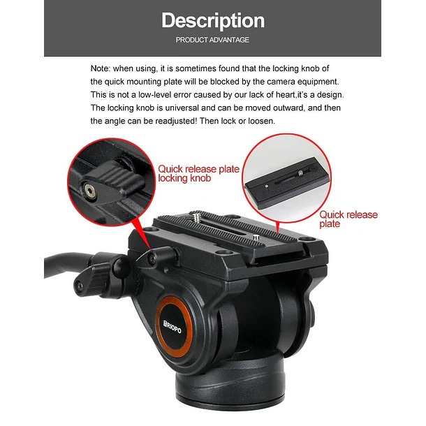 Triopo  DV965S+HY-550 Trípode Para Video Fibra de Carbono 5