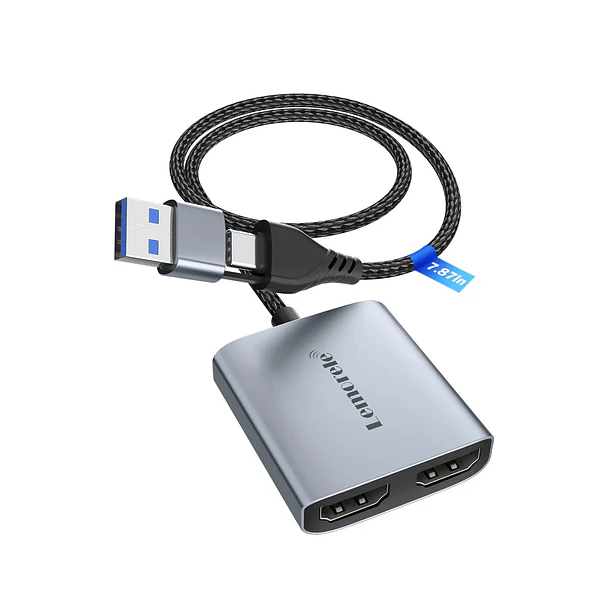 Lemorele AC07 Capturadora de Video 1080P USB y USB-C 1