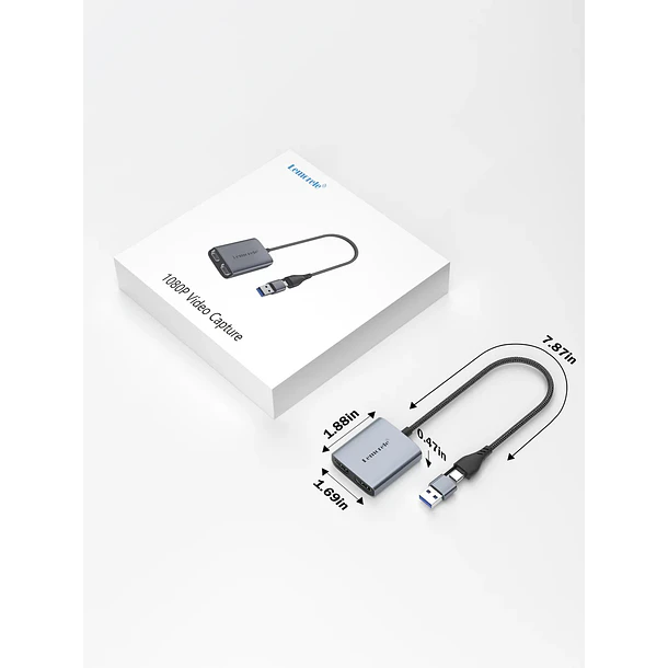 Lemorele AC07 Capturadora de Video 1080P USB y USB-C 11