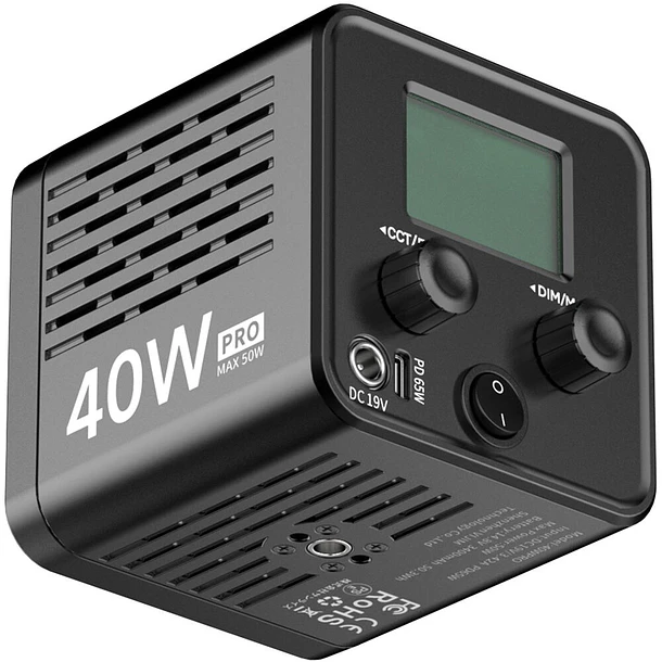 Ulanzi 40W PRO L023 Led Ultra Compacto y Potente Con Reflector,  Difusor y Fuente de Poder L075 10
