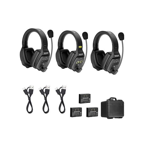 Saramonic Sistema Intercomunicador Full-Duplex Para 3 Usuarios, Audífonos Duales 1