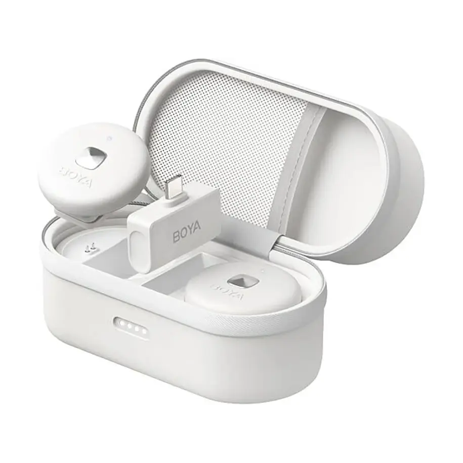 Boya Omic-U White Micrófono doble inalámbrico  Caja Carga USB-C 2